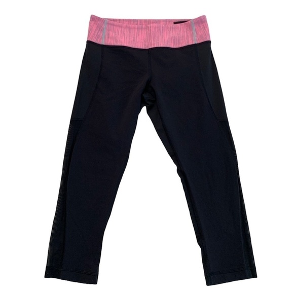 Lululemon Athletica Black & Pink Mesh Leggings Size 6 - Picture 3 of 16